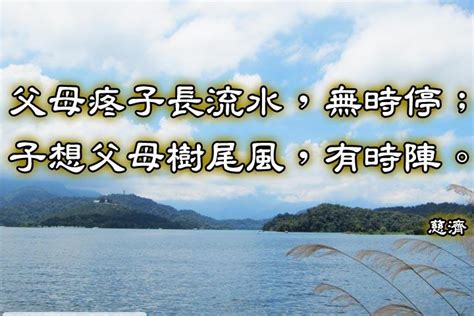 父母疼子長流水 子孝父母樹尾風|父母疼囝長流水，無時停；囝想父母樹尾風，有時陣